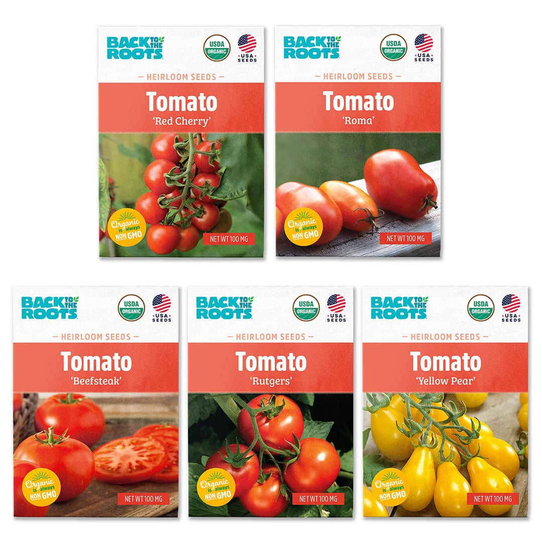 Organic Heirloom Tomato 5-Pack Seed Bundle