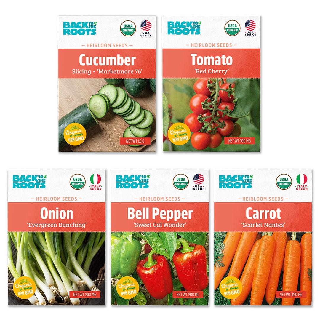garden veg seeds Organic Veggie Garden 5-Pack Seed Bundle