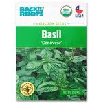 Organic Genovese basil seed packet with vibrant green leaves and USDA organic label. - Organic Basil Seeds — 'Genovese' - Default Title - Back to the Roots