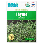 Organic English thyme seed packet with vibrant green herb illustration and USDA organic seal. - Organic Thyme Seeds — 'English' - Default Title - Back to the Roots