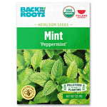 Packet of Back to the Roots organic peppermint mint seeds with green leaf illustration and USDA Organic label. - Organic Mint Seeds — 'Peppermint' - Default Title - Back to the Roots