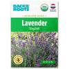 Back to the Roots Organic Lavender Seeds — 'English'; a fragrant, perennial herb producing beautiful blooms. Features USDA Organic certification and is pollinator-friendly.