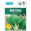 Back to the Roots Organic Bok Choy Seeds ‘White Stem’—USDA Organic, non-GMO, USA-grown heirloom seeds with an image of fresh Asian greens on the packet.