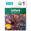 Packet of Back to the Roots organic red oak leaf lettuce seeds with USDA organic and Non-GMO labels. - Organic Lettuce Seeds — 'Red Oak Leaf' - Default Title - Back to the Roots