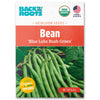 Packet of Back to the Roots Organic Blue Lake Bush Green bean seeds with fresh green beans and leaves on front. - Organic Bean Seeds — 'Blue Lake Bush Green' - Default Title - Back to the Roots