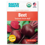 Organic Detroit Dark Red beet seeds packet with vibrant beetroot illustration and USDA organic label. - Organic Beet Seeds — 'Detroit Dark Red' - Default Title - Back to the Roots