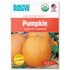 Organic heirloom 'Jack O' Lantern' pumpkin seed packet with bright orange pumpkins and USDA organic label. - Organic Pumpkin Seeds — 'Jack O' Lantern' - Default Title - Back to the Roots