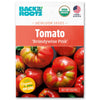 Packet of Back to the Roots organic Brandywine Pink tomato seeds with red heirloom tomatoes on the front. - Organic Tomato Seeds — 'Brandywine Pink' - Default Title - Back to the Roots