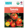 Packet of organic Rutgers tomato seeds with bright red tomatoes and green leaves on the front. - Organic Tomato Seeds — 'Rutgers' - Default Title - Back to the Roots