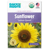 Back to the Roots organic sunflower seeds packet with bright yellow 'Lemon Queen' sunflower image and USDA organic label. - Organic Sunflower Seeds — 'Lemon Queen' - Default Title - Back to the Roots
