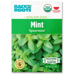 Organic spearmint seed packet with green mint leaves and USDA organic label. - Organic Mint Seeds — 'Spearmint' - Default Title - Back to the Roots