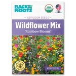 Wildflower Mix rainbow blooms seed packet with colorful flowers and USDA organic label. - Organic Wildflower Seeds — 'Rainbow Blooms' - Default Title - Back to the Roots