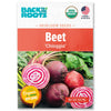 Package of organic Chioggia beet seeds with vibrant red and white striped beet illustration on front. - Organic Beet Seeds — 'Chioggia' - Default Title - Back to the Roots