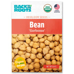 Packet of organic Garbanzo bean seeds with USDA organic and non-GMO labels. - Organic Bean Seeds — 'Garbanzo' - Default Title - Back to the Roots