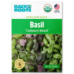 Back to the Roots Organic Basil Seeds Culinary Blend packet with green and purple basil leaves on front. - Organic Basil Seeds — 'Culinary Blend' - Default Title - Back to the Roots