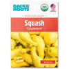 Package of organic Crookneck squash seeds with yellow squash illustration on front. - Organic Squash Seeds — 'Crookneck' - Default Title - Back to the Roots