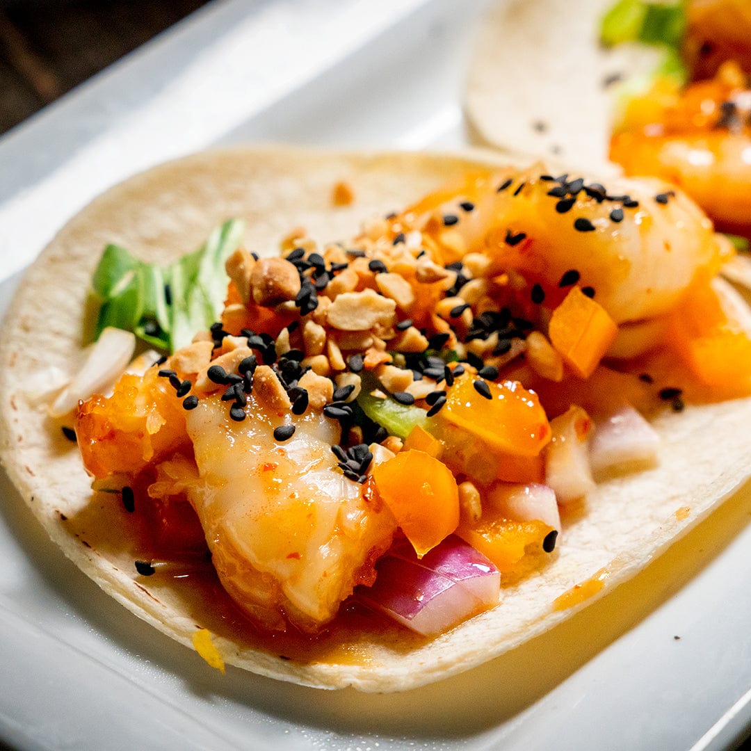 Soft tortilla topped with cooked habanero peppers, onions, sesame seeds, and chopped nuts. - Organic Pepper Seeds — 'Habanero' - Default Title - Back to the Roots