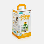 Organic sunflower grow kit packaging with bright yellow handle and illustrated sunflower plant on front. - Organic Sunflower Windowsill Grow Kit 🌻 - Default Title - Back to the Roots