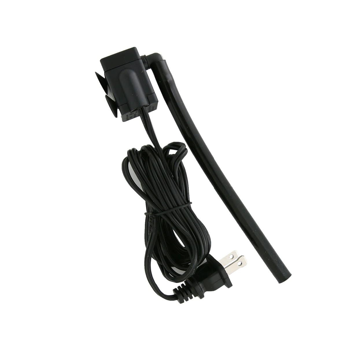 The Back to the Roots Water Garden Pump & Tube is a black aquarium accessory with a power cord and plug, featuring a pump and attached control unit, designed for efficient water flow in the Water Garden 2.0.