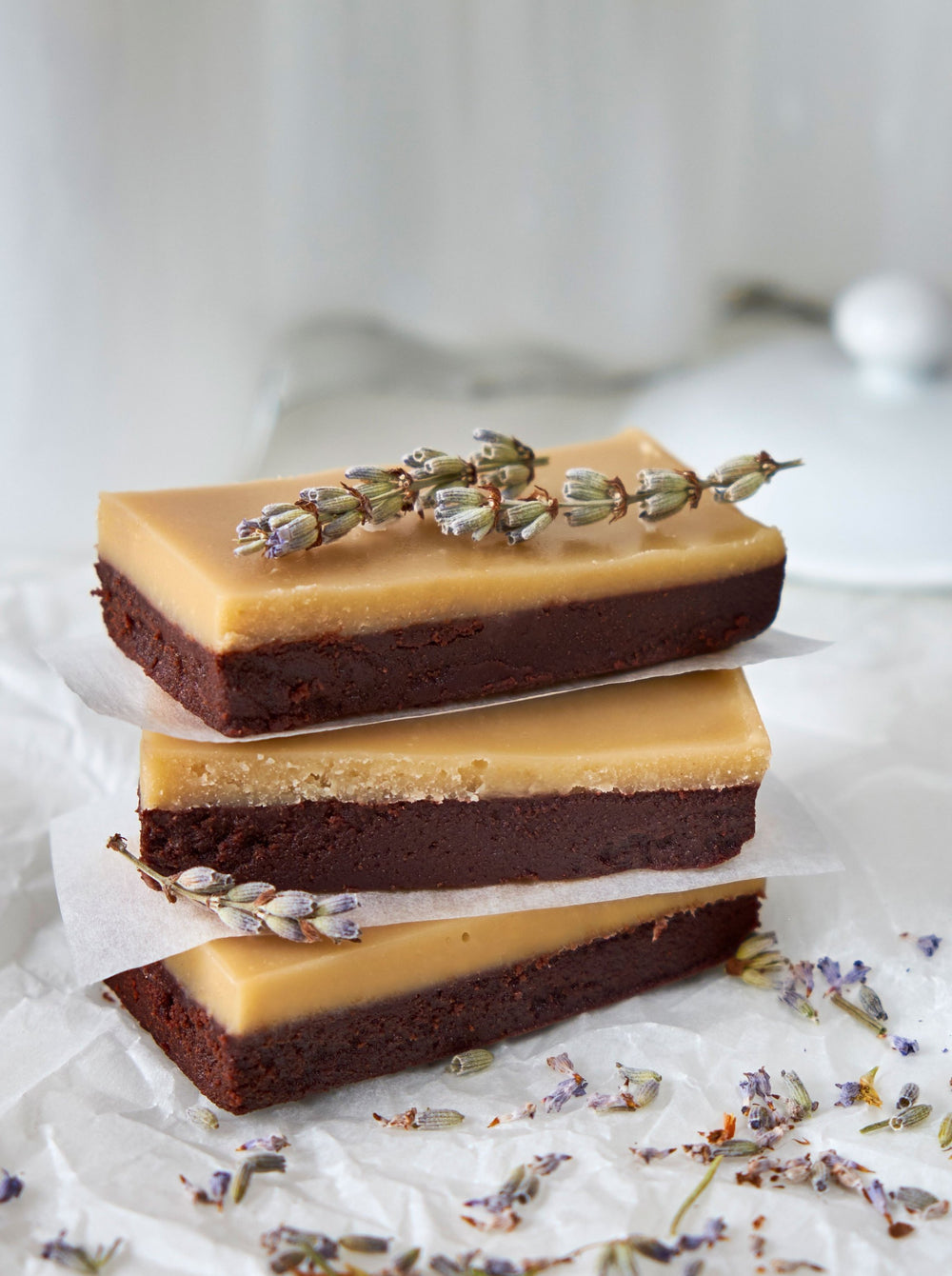 Lavender Chocolate Fudge with Dulce de Leche