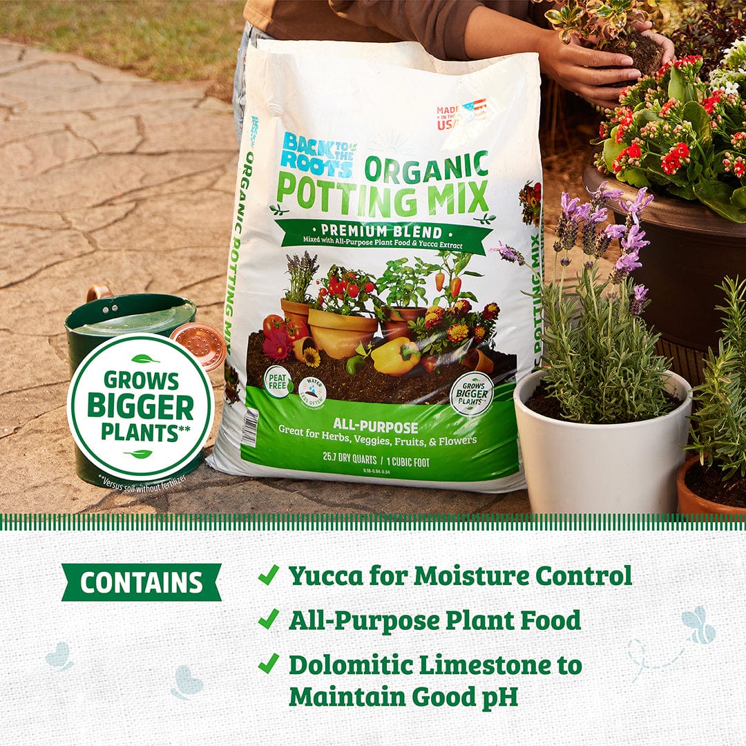 Organic Premium Blend Potting Mix 1 cu.ft. – 2 Pack – Back to the