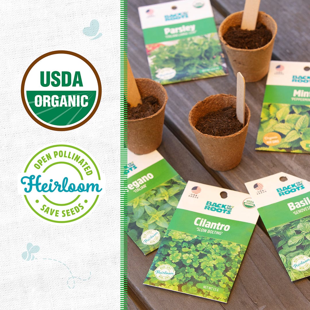 herb seeds for indoor garden Back to the Roots Organic Herb Seeds Variety (5-Pack)
