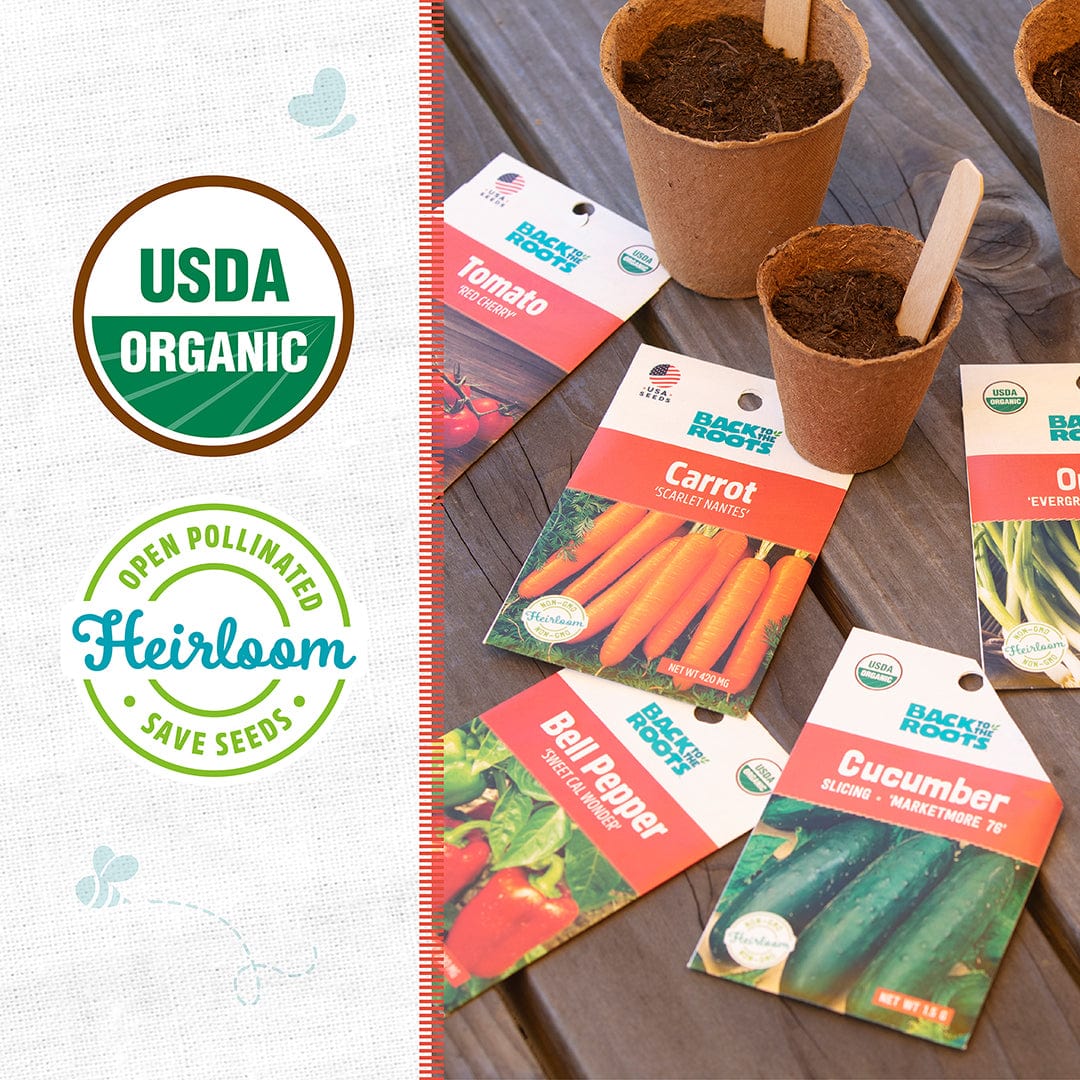 variety pack garden seeds Back to the Roots Organic Vegetable Seeds Variety (5-Pack)