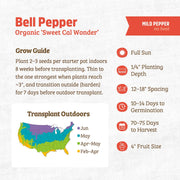 Organic Bell Pepper Seeds — 'Sweet Cal Wonder'