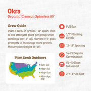 Organic Okra Seeds — 'Clemson Spineless 80'