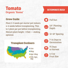 Organic Tomato Seeds — Roma