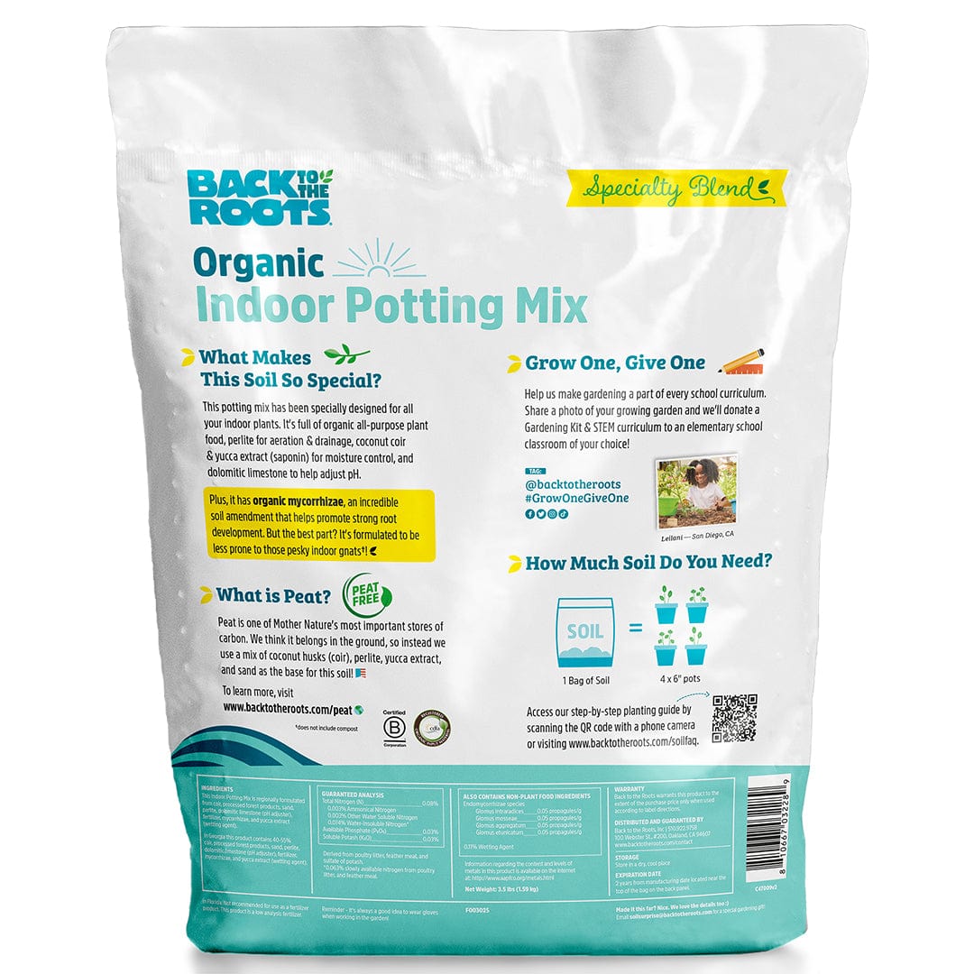back to roots organic potting mix Back to the Roots Organic Indoor Potting Mix Specialty Blend (6 QT)