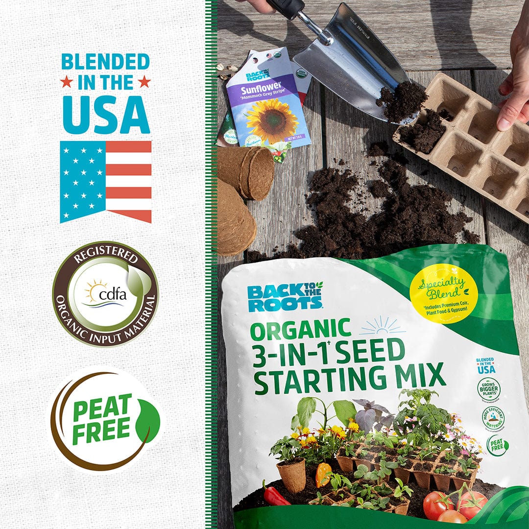 potting mix vs seed starting mix Back to the Roots Organic Seed Starting Mix 6 QT, Brown, Medium