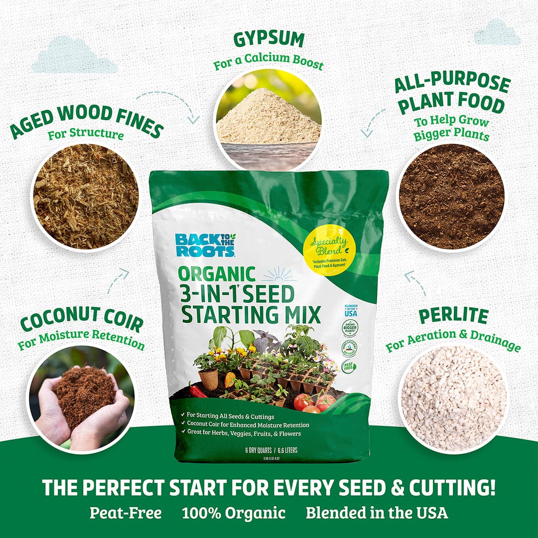 potting mix vs seed starting mix Back to the Roots Organic Seed Starting Mix 6 QT, Brown, Medium