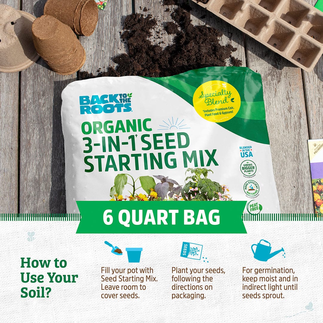 seedling mix vs potting mix Back to the Roots Organic Seed Starting Mix 6 QT, Brown, Medium