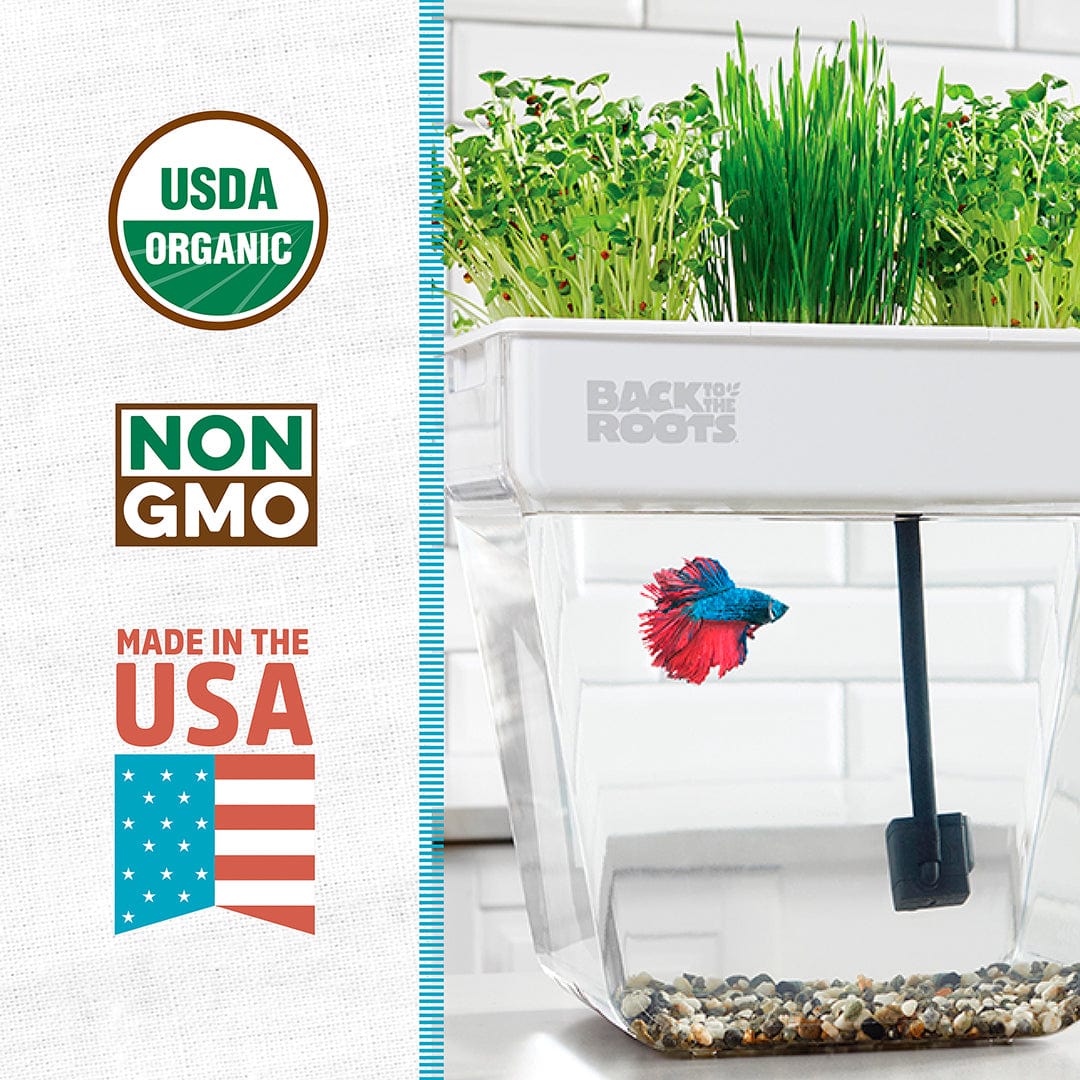 hydroponic plants fish tank Back to the Roots - Water Garden Duo - Includes Hydroponics and Aquaponics Ecosystem - Grow Year Round