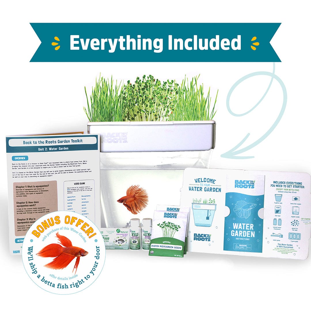 aquaponic succulents Back to the Roots - Water Garden Duo - Includes Hydroponics and Aquaponics Ecosystem - Grow Year Round