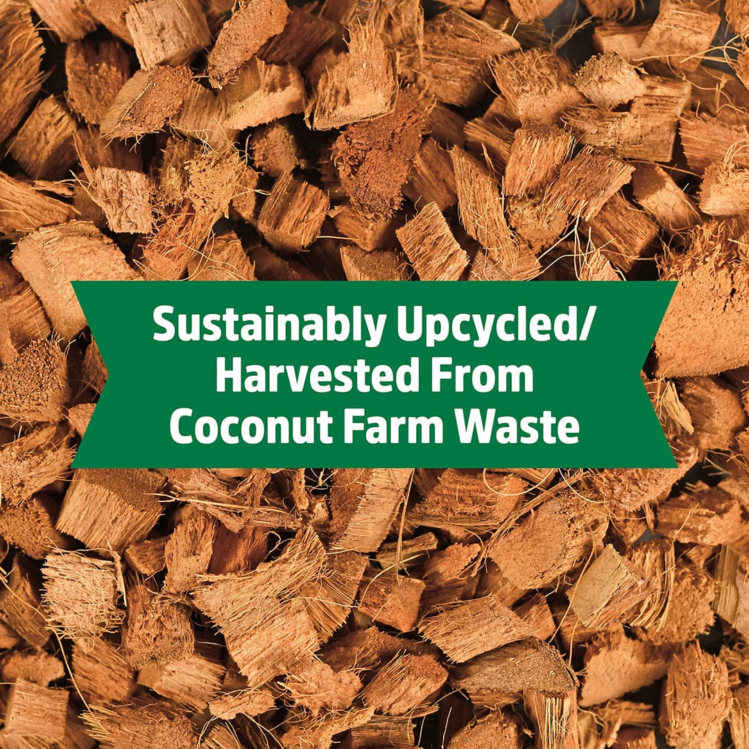 Loose, chunky coconut coir mulch pieces in rich brown tones with a natural fibrous texture. - Organic Coconut Coir Mulch 10lb Block - Default Title - Back to the Roots