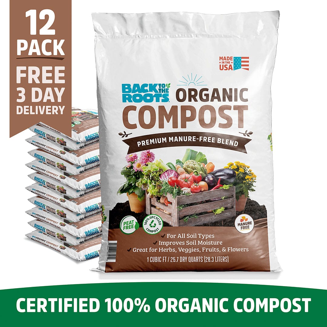 Organic Premium Compost — Manure-Free Blend (1 cu.ft.) 12 Pack — Ready to Use