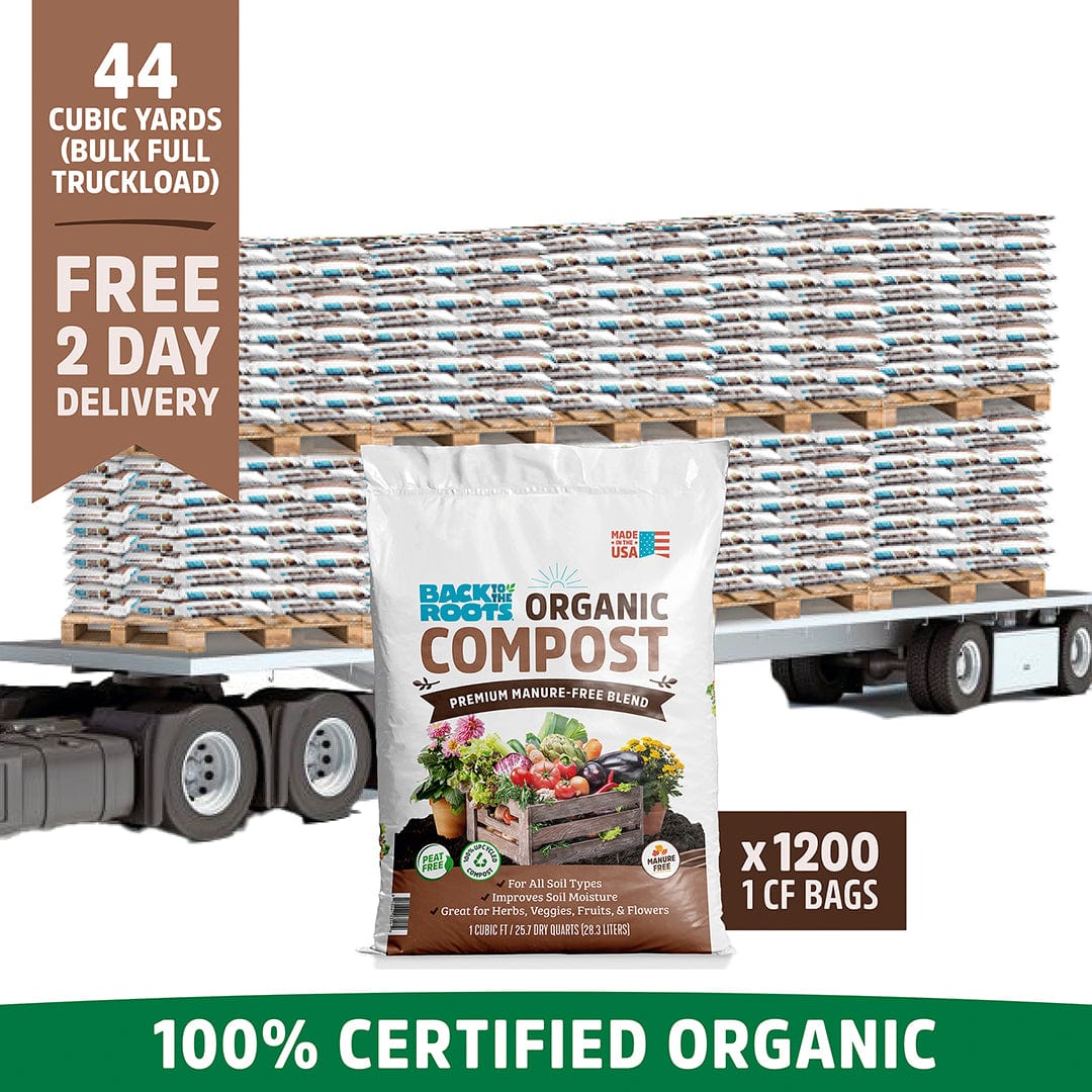 Organic Compost: Bulk Truckload 44 Cubic Yards (20 Pallets | 1200 1CF Bags)