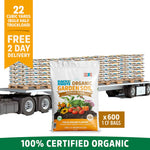 Organic Garden Soil: Bulk Half Truckload 22 Cubic Yards (10 Pallets | 600 1CF Bags)