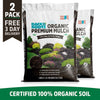 Two bags of Back to Roots Organic Premium Mulch with landscaping illustration on front and certified 100% organic soil banner. - Organic Premium Mulch — Natural Wood (1 cubic ft) 2 Pack — Ready to Use - Default Title - Back to the Roots