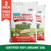 Two bags of Back to the Roots Organic Premium Blend Raised Bed Mix 1 cu.ft. – 2 Pack, certified 100% organic soil for edible plants.