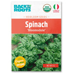 Back to the Roots Organic Spinach Seeds — 'Bloomsdale' are USDA Organic and Non-GMO, perfect for growing tender baby spinach leaves as a cool weather crop.