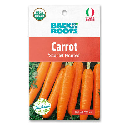 Organic Carrot Seeds — 'Scarlet Nantes'