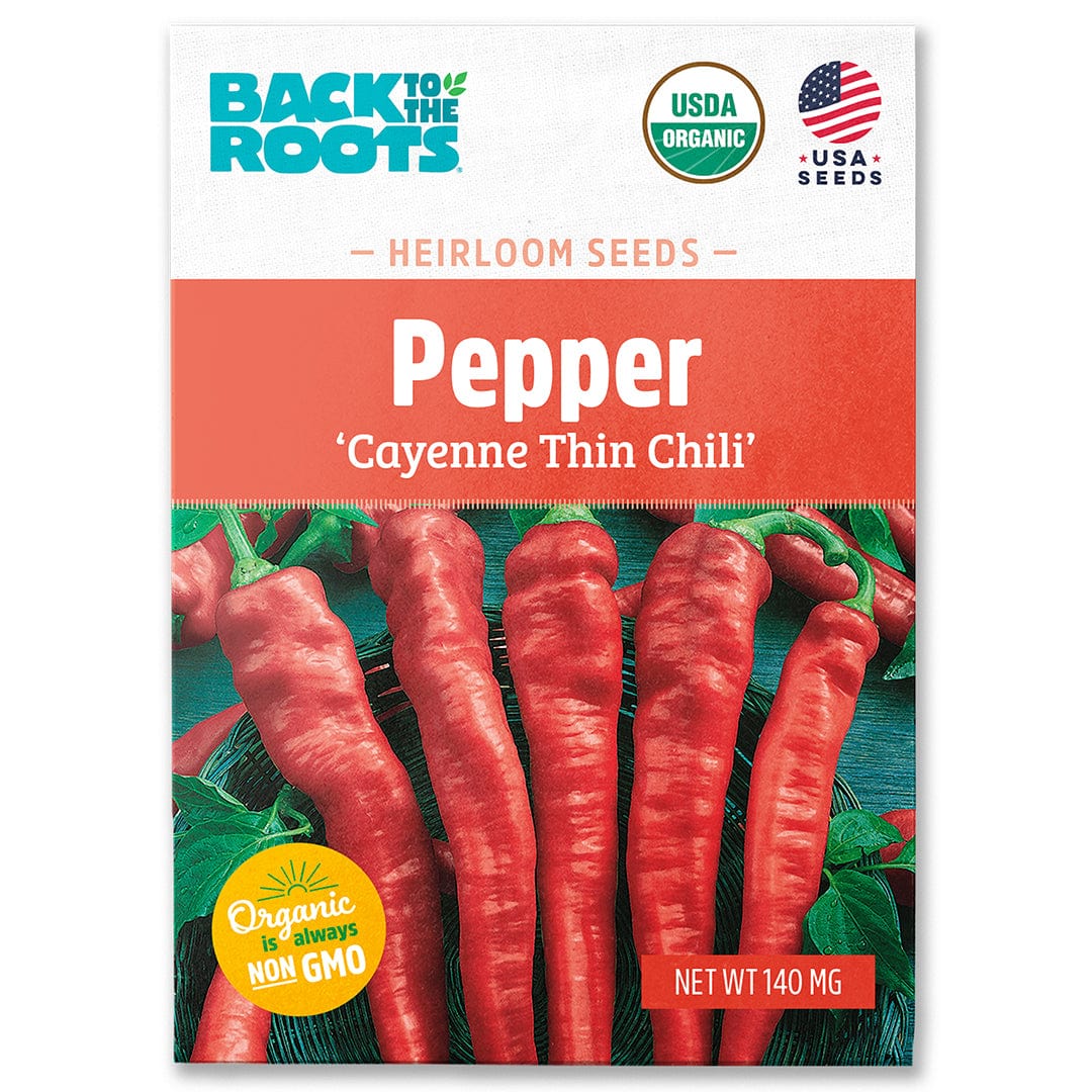 Organic Pepper Seeds — 'Cayenne Thin Chili' – Back to the Roots