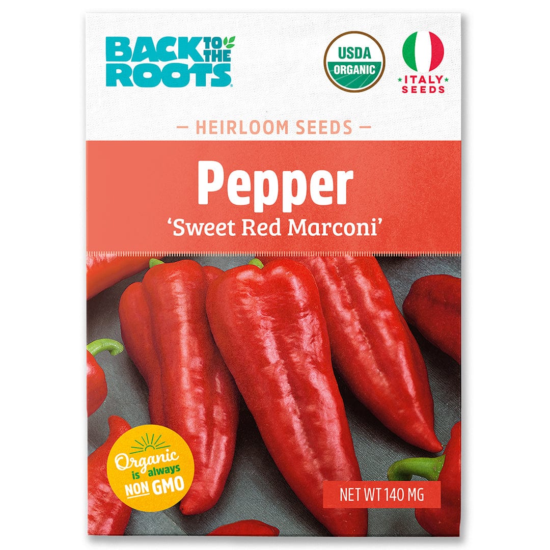 Organic Pepper Seeds — 'Sweet Red Marconi'