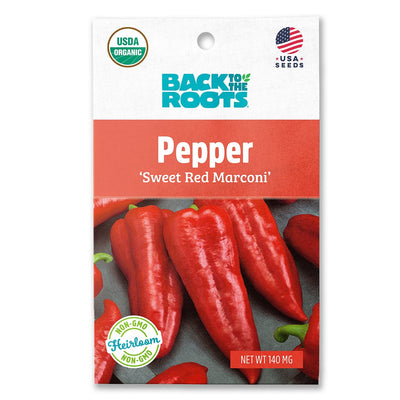 Organic Pepper Seeds — 'Sweet Red Marconi'