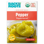 Jar of bright yellow pepperoncini peppers with organic USDA label on packaging. - Organic Pepper Seeds — 'Pepperoncini' - Default Title - Back to the Roots