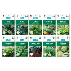 Organic Fall Greens, 10 Pack Seed Bundle