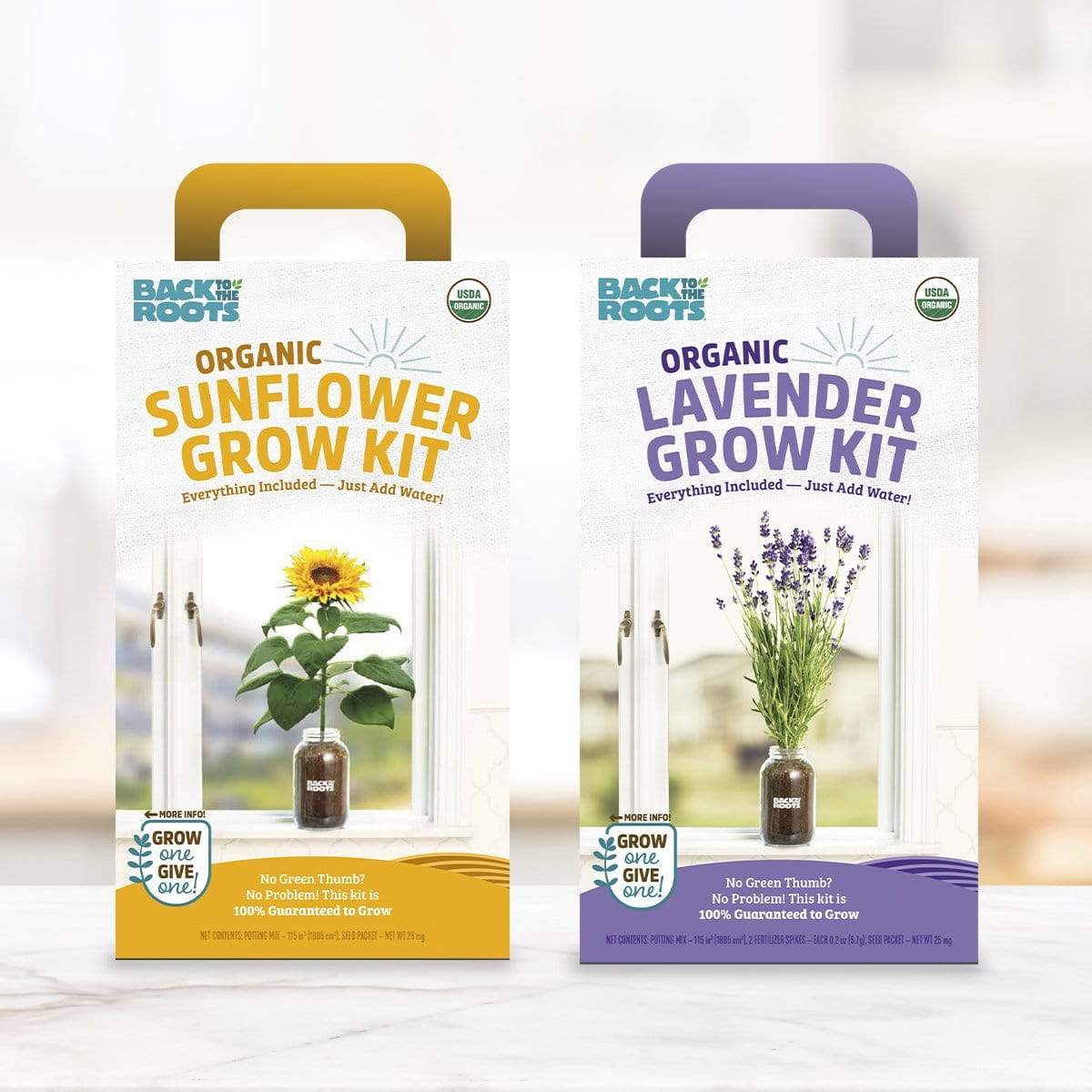 back to the roots lavender planter Lavender & Sunflower Grow Kit Flowers 2-Pack Bundle